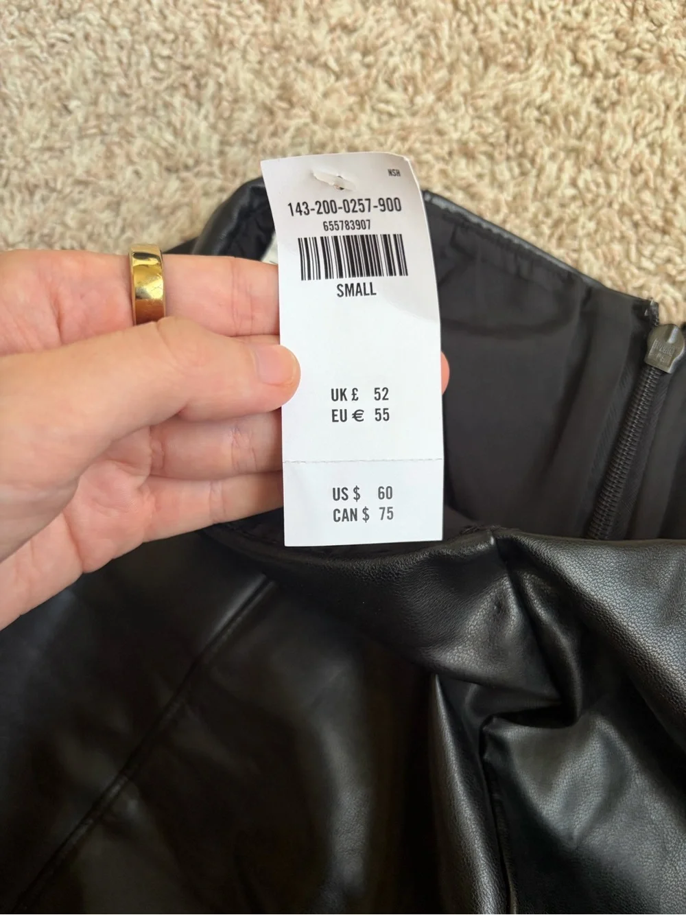 Black Faux Leather Mini Skirt